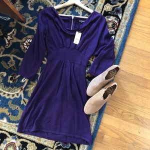 NWT Express Purple Cowlneck Sweaterdress Sz XS
